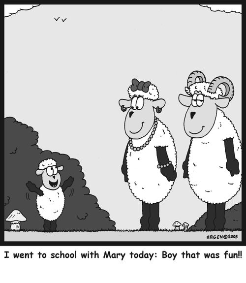 'I went to school with Mary today: Boy that was fun!!'