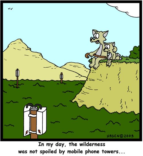 'In my day, the wilderness was not spoiled by mobile phone towers...'