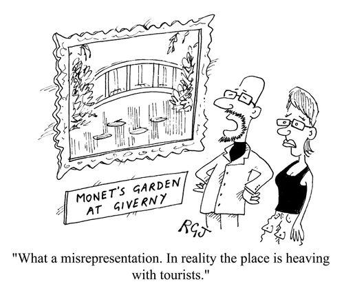 ...In reality the place is heaving with tourists