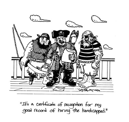 'It's a certificate of recognition for my good record of hiring the handicapped.'