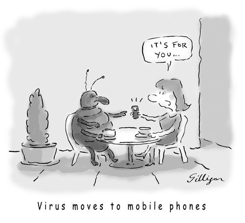 Virus moves to mobile phones.