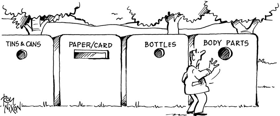 Recycling - body parts.