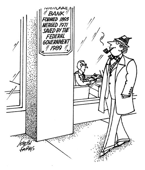 Bank...formed 1893, merged 1971, saved by the Federal Government 1989.