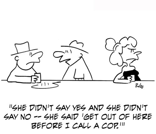 'She didn't say yes and she didn't say no -- she said 'get out of here before I call a cop.''