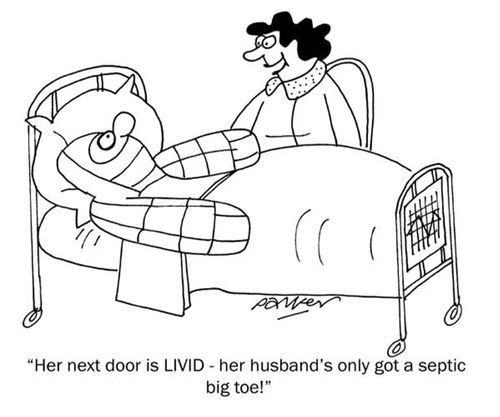 'Her next door is LIVID - her husband's only got a septic big toe!'