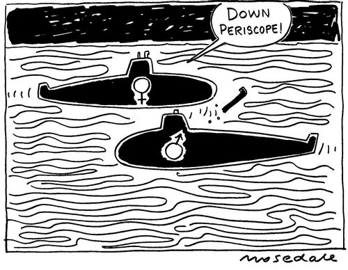 Male and female ships that pass in the night.