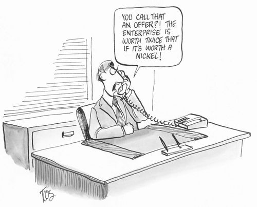 'You call that an offer. The Enterprise is worth twice that if it's worth a nickel!'