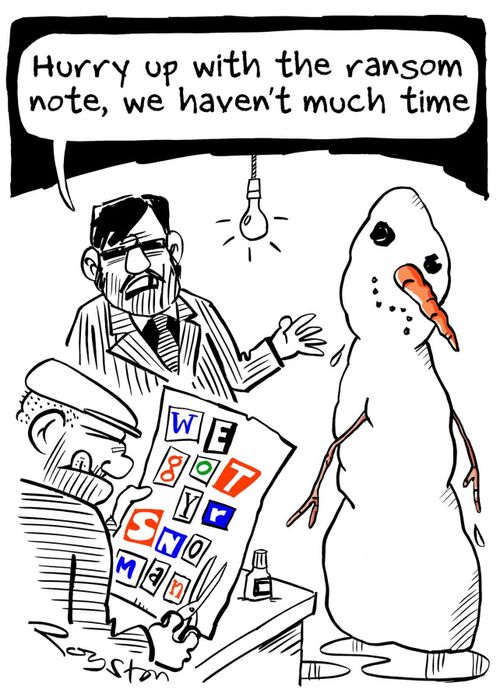 'Hurry up with the ransom note, we haven't much time.'
