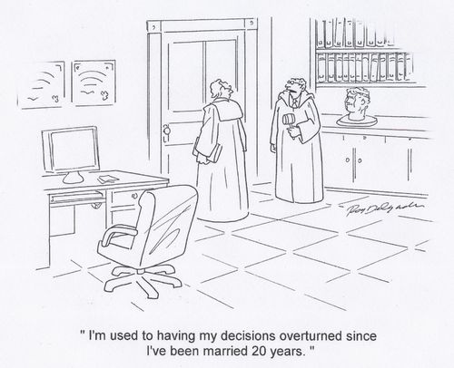 'I'm used to having my decisions overturned since I've been married 20 years.'