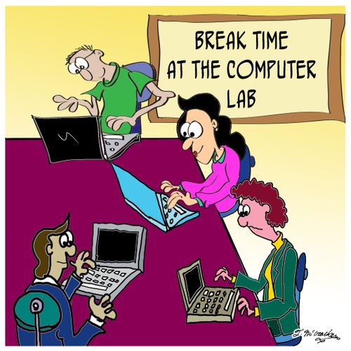 Break Time at the Computer Lab.