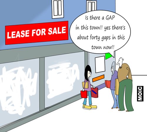 Empty shops.