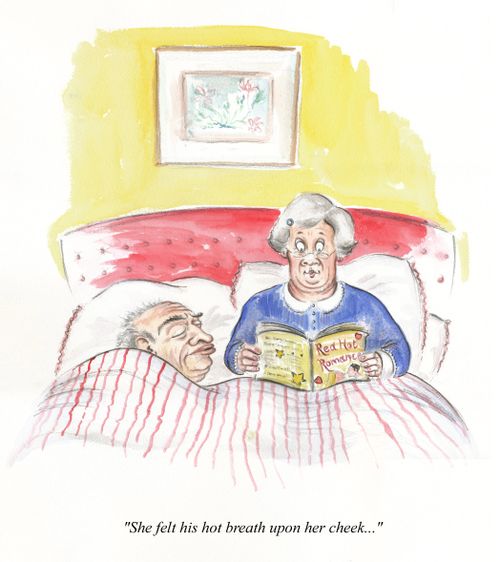 'She felt his hot breath upon her cheek...'