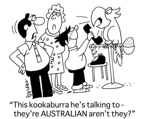 'This kookaburra he's talking to - they're AUSTRALIAN aren't they?'