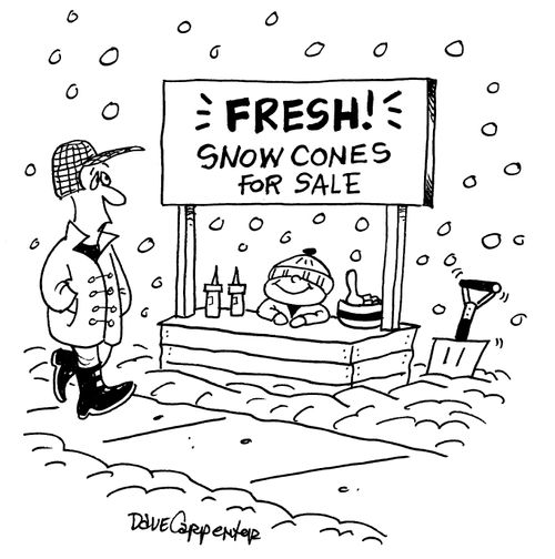 Fresh snow cones for sale.