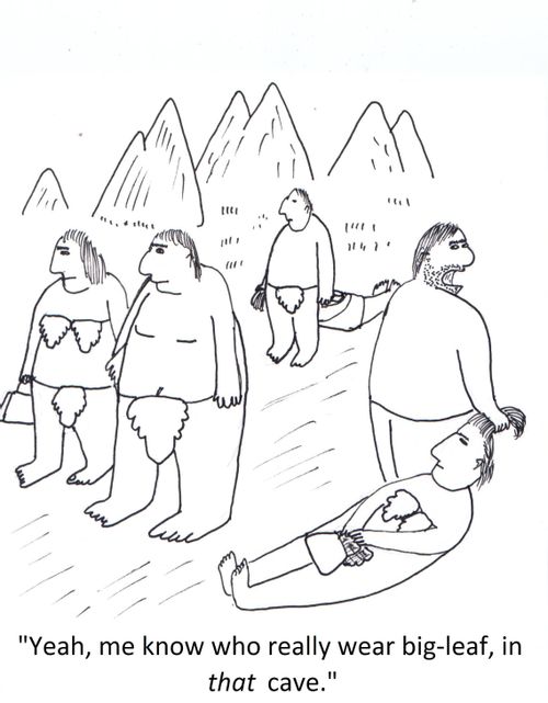 'Yeah, me know who wear big-leaf, in that cave.'