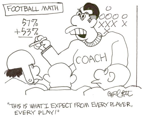 Football math: 57% + 53% = : 'This is what I expect from every player, every play!' 