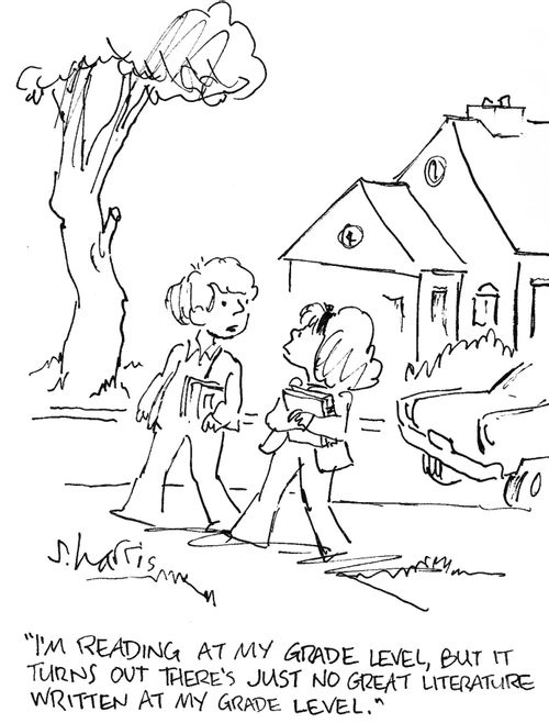 'I'm reading at my grade level, but it turns out there's just no great literature written a my grade level.'