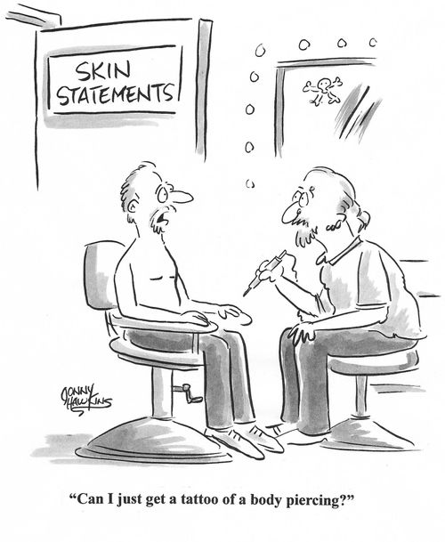 Customer to skin artist: 'Can I just get a tattoo of a body piercing?'