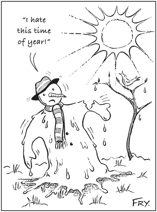 Melting snowman: 'I hate  this time  of year!'