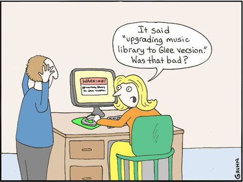 'It said 'upgrading music library to Glee version.' Was that bad?'