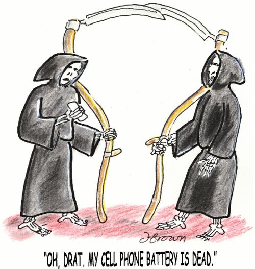 'Oh, drat. My cell phone battery is dead.'