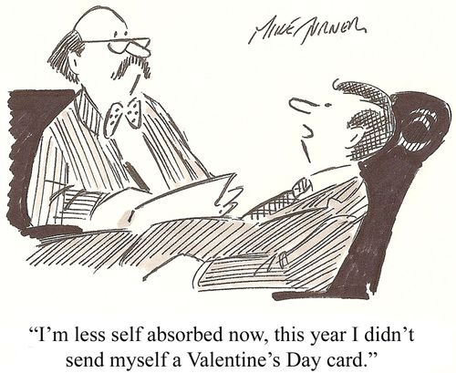 'I am less self absorbed now, this year I didn't send myself a Valentine's Day card.'