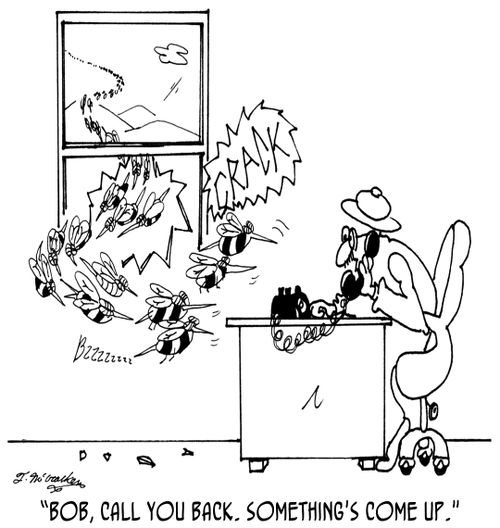 'Bob, call you back. Something's come up.'