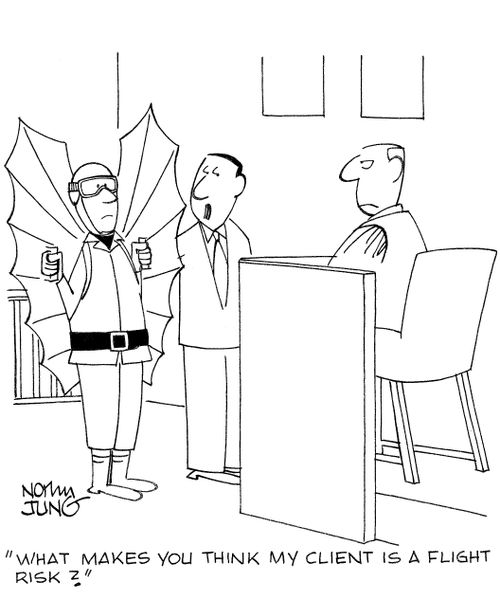 'What makes you think my client is a flight risk?'