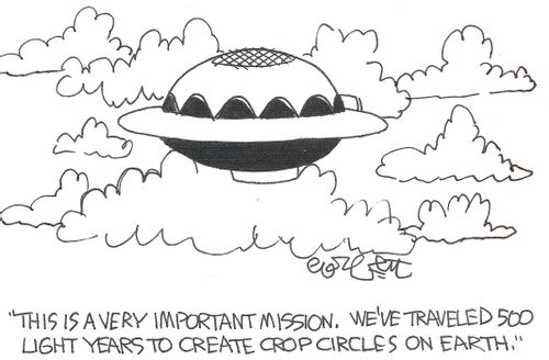 'This is a very important mission. We've traveled  500 Light years to create crop circles on Earth.'