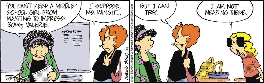 'You can't keep a middle school girl from wanting to impress boys, Valerie.'