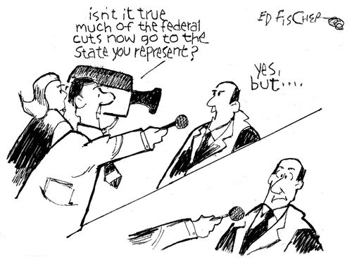 'Isn't it true much of the federal cuts now go to the state you represent?'