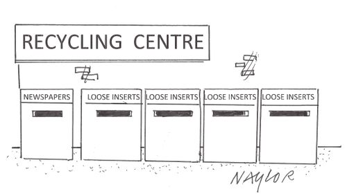 Recycling Centre: Newspapers and Loose Inserts.