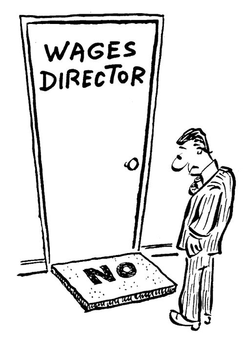 Wages director's doormat: 'No.'