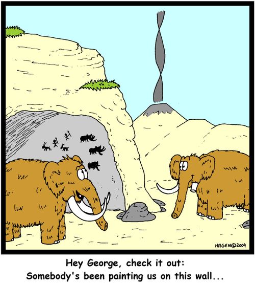 'Hey George, check it out: Somebody's been painting us on this wall...'