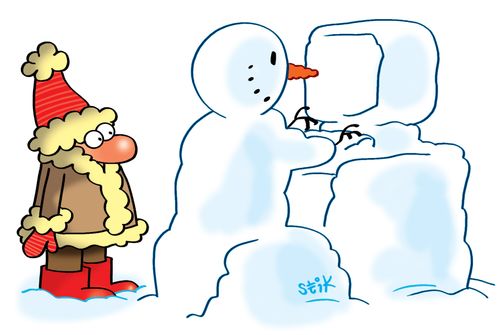 Snowman and his pc.