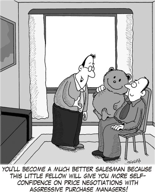 'You'll become a much better salesman because this little fellow will give you more self-confidence on price negotiations with aggressive purchase managers!'