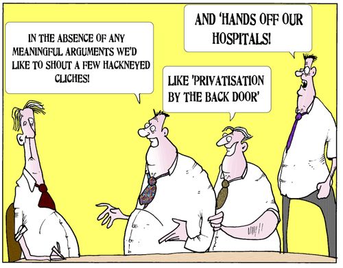 'In the absence of any meaningful arguments we'd like to shout a few hackneyed cliches!'