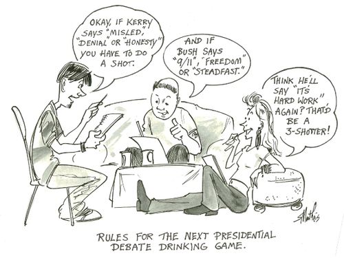 Rules for the next presidential debate drinking game.