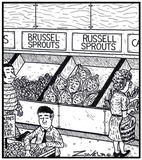 Visual Gag: Brussel sprouts Russell sprouts a different range of sprout named 