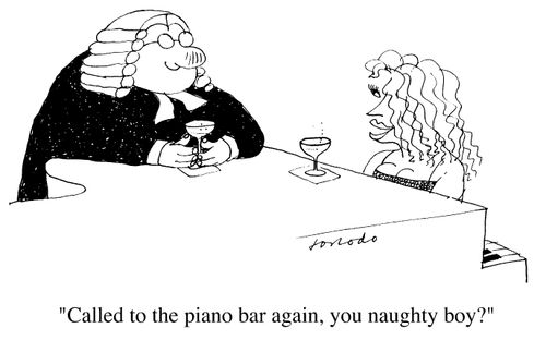"Called to the piano bar again, you naughty boy?"