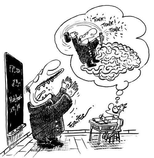 Hammering a child's brain.