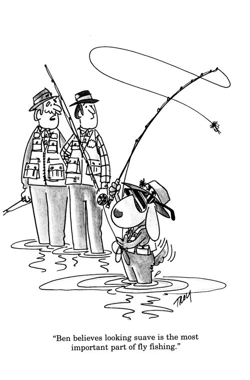 'Ben believes looking suave is the most important part of fly fishing.'