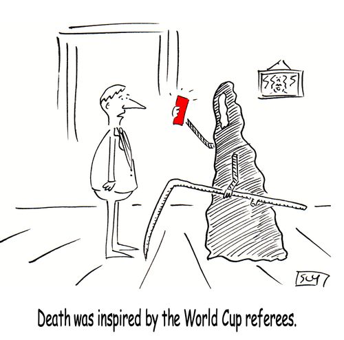Death was inspired by the world cup referees.