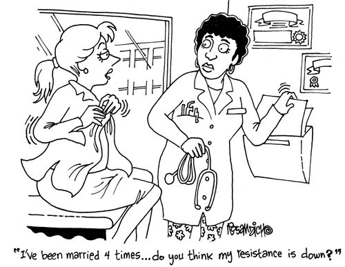 'I've been married 4 times...do you think my resistance is down?'