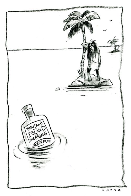 Bottle Of Thousand Island Dressing going towards island.