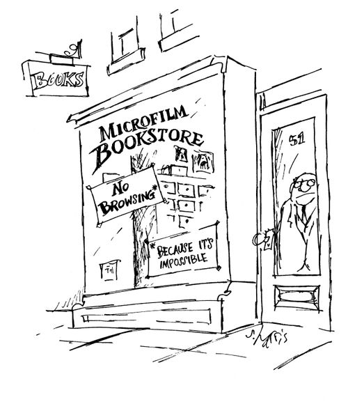 Microfilm bookstore.