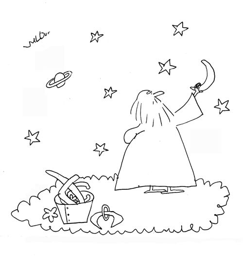 God creating the galaxy.