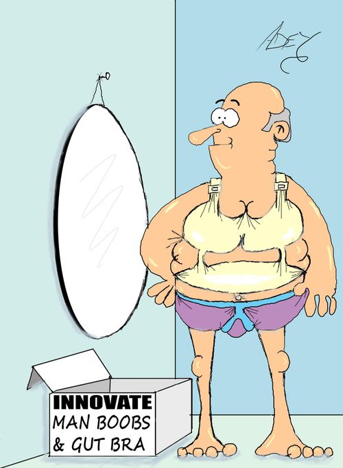 Innovate - man boobs and gut bra.