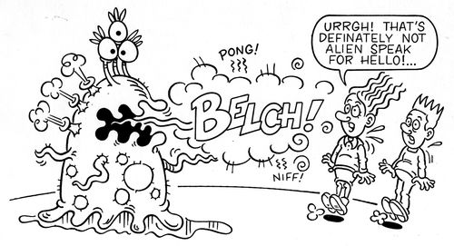 'Urgh! That's definitely not alien speak for hello!'