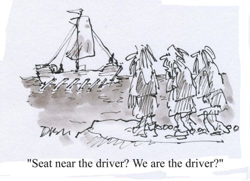 'Seat near the driver? We are the driver?'